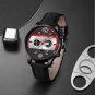 Leather Black Black_2022 Luxury Mens Black es Men Business Stainless Steel Quartz Calendar Wrist  Ma