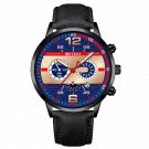 Leather Black Blue_2022 Luxury Mens Black es Men Business Stainless Steel Quartz Calendar Wrist  Man