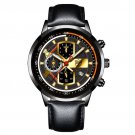 Leather Black Gold_2022 Mens Sport es Luxury Men Business Stainless Steel Quartz Luminous Clock Cale