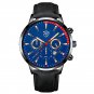 Leather Black Blue_Mens Stainless Steel es Luxury Calendar Quartz Wrist  for Men Business Casual Lea