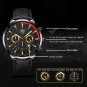Leather Blue Blue_Mens Stainless Steel es Luxury Calendar Quartz Wrist  for Men Business Casual Leat