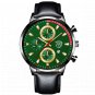 Leather Black Green_Mens Luxury Sports es Men Business Stainless Steel Quartz Wrist Luminous Clock  