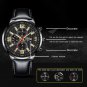 Leather Gold Blue_Luxury Mens 2022 Black es Men Business Stainless Steel Quartz Calendar Wrist Man
