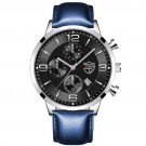Leather Silver Black_Brand Mens es Luxury Stainless Steel Quartz Wrist  Luminous Clock Men Business 