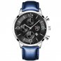 Leather Silver Black_Brand Mens es Luxury Stainless Steel Quartz Wrist  Luminous Clock Men Business 