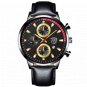 Leather Black Gold_Mens es Stainless Steel Quartz Wrist Luxury Men Business Casual Leather  Luminous