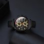Leather Black Silver_Mens es Stainless Steel Quartz Wrist Luxury Men Business Casual Leather Lumino
