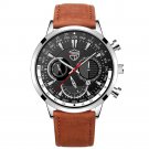Leather Silver Black_Men's es Luxury Man Sports Stainless Steel Quartz Wrist  for Men Business Casua