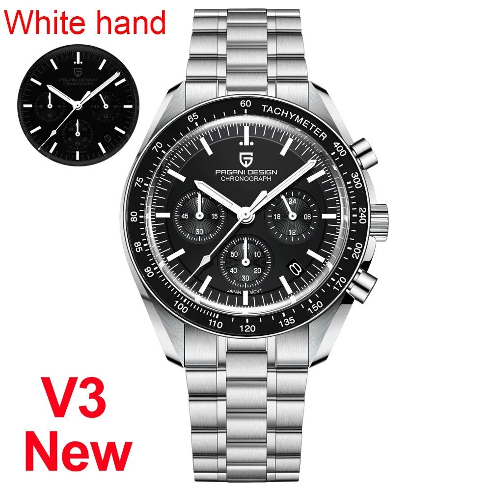 Black V3_2023  Men's es Top Luxury Quartz  For Men Automatic Date Speed Chronograph Sapphire Mirror 