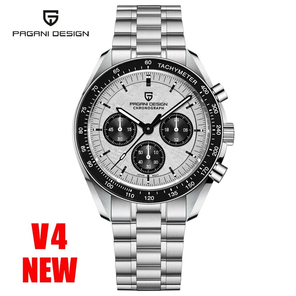 Ice Blue_Men's es Sport Quartz Wrist for men Moon Chronograph Automatic date Stainless steel Sapphir