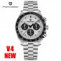 Ice Blue_Men's es Sport Quartz Wrist for men Moon Chronograph Automatic date Stainless steel Sapphir