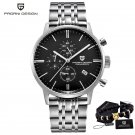 sliver black S_2023   Brand Luxury es For Men Automatic Date  Waterproof Chronograph VK67 Movement