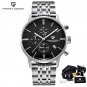 sliver black S_2023   Brand Luxury es For Men Automatic Date  Waterproof Chronograph VK67 Movement