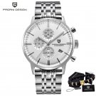 sliver white S_2023   Brand Luxury es For Men Automatic Date  Waterproof Chronograph VK67 Movement