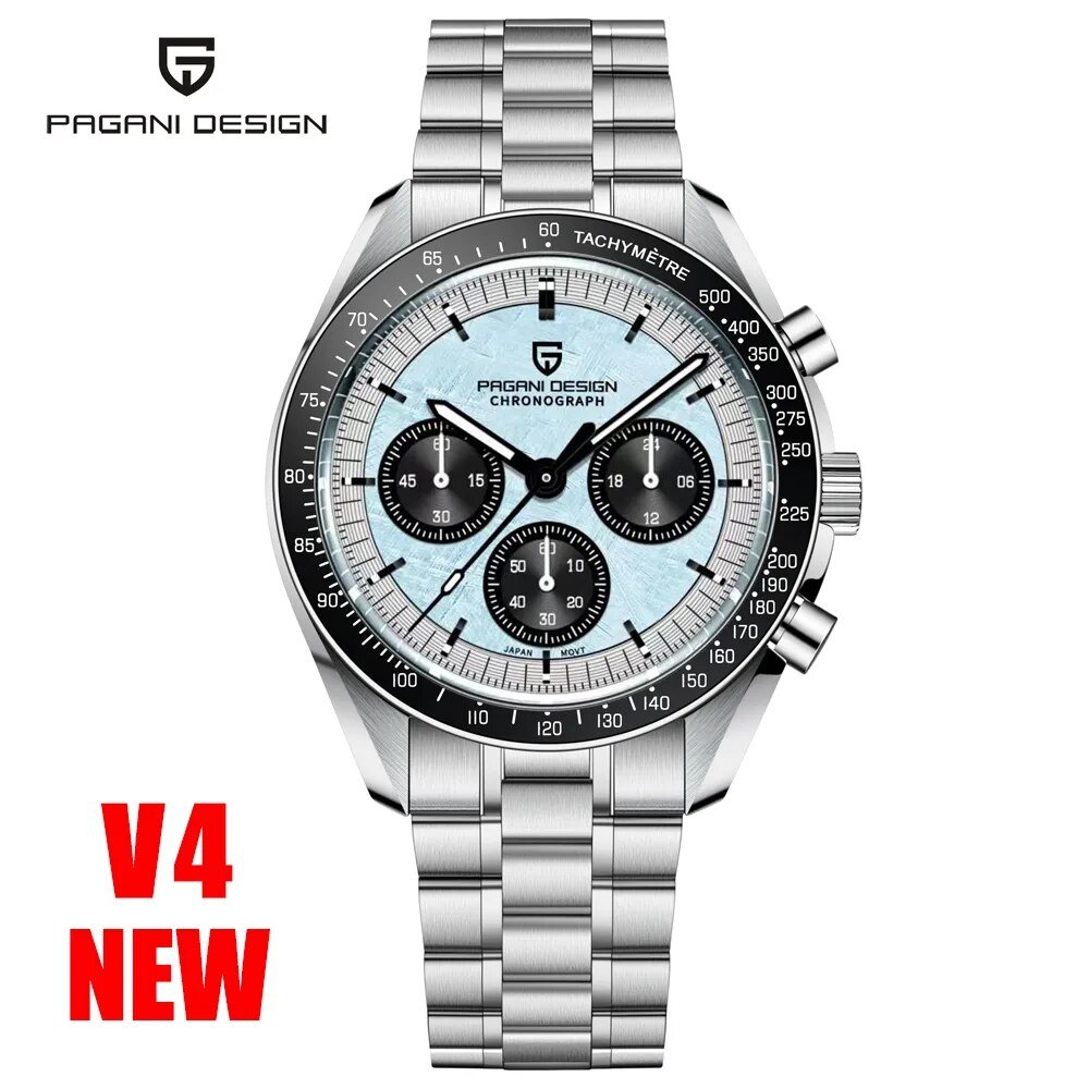 Ice Blue_Men's es Sport Chronograph Luxury Quartz Wrist  For Men Automatic Date Speed Great Master  