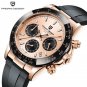 Black_2023  Men's Luxury Quartz  100m waterproof silicone strap Brand luxury stainless steel self-wi