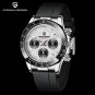 White_2023  Men's Luxury Quartz  100m waterproof silicone strap Brand luxury stainless steel self-wi