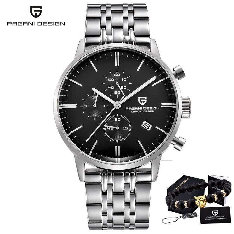 sliver black S_2720 Men's es Quartz Business  Auto Date Mens es Japan Movt  Men Chronograph