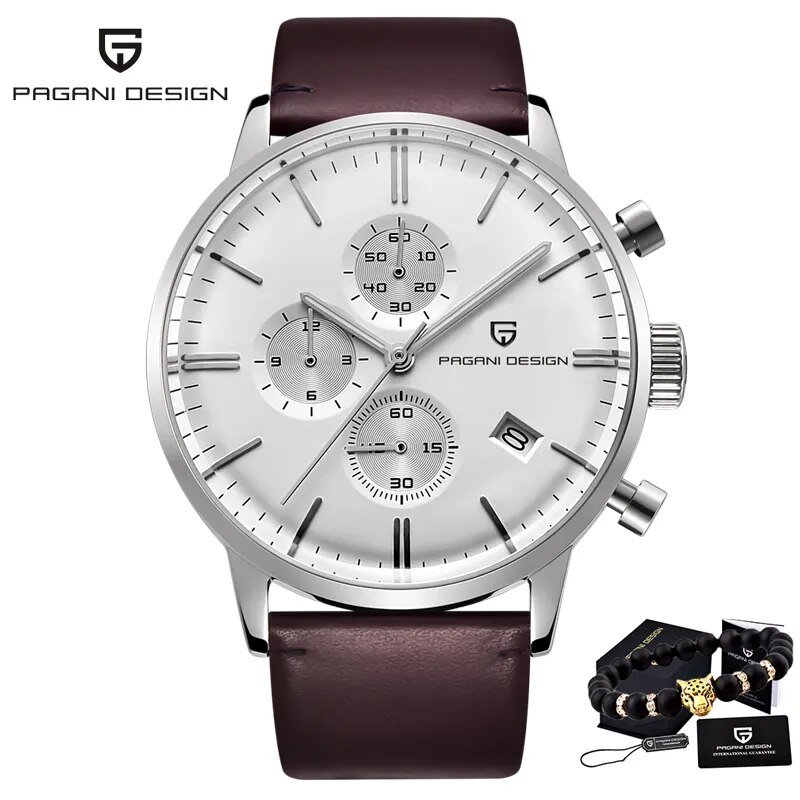 sliver white_2720 Men's es Quartz Business  Auto Date Mens es Japan Movt  Men Chronograph