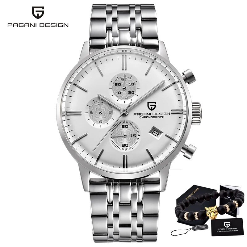 sliver white S_2720 Men's es Quartz Business  Auto Date Mens es Japan Movt  Men Chronograph