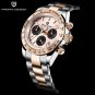Rose Gold Black_2020 Rose Gold  Luxury Mens es  Quartz  Men Chronograph Business wrist men Automatic