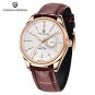 Gold White_2021   Men's es Luxury Quartz  for men Mechanical travel time Wrist  men Leather Japan VH