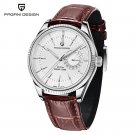White_2021   Men's es Luxury Quartz  for men Mechanical travel time Wrist  men Leather Japan VH65 Cl