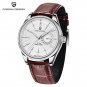 White_2021   Men's es Luxury Quartz  for men Mechanical travel time Wrist  men Leather Japan VH65 Cl