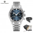 Blue_2023  Wide arrow Moon Men's es Luxury Quartz  For Men Sport Retro Chronograph VK64 AR Sapphire 