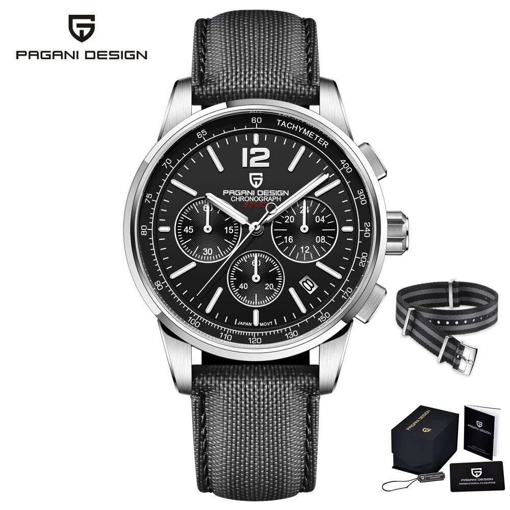 Black_2023   CODE Men's es  Luxury Quartz  for men Sport Waterproof Chronograph VK63 Sapphire glass