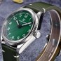 Sky Blue_2023 Quartz For Men Retro pilot military Wrist Men VH31 Movt Leather strap 100M Waterproo