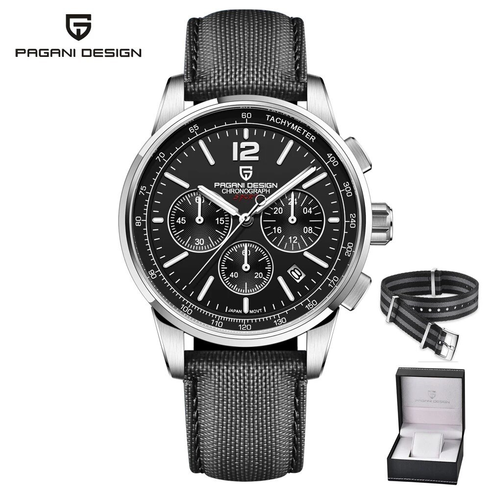 Brown_2022   CODE Men's es Business Quartz  for men Sport Waterproof Chronograph Japan VK63 Sapphire