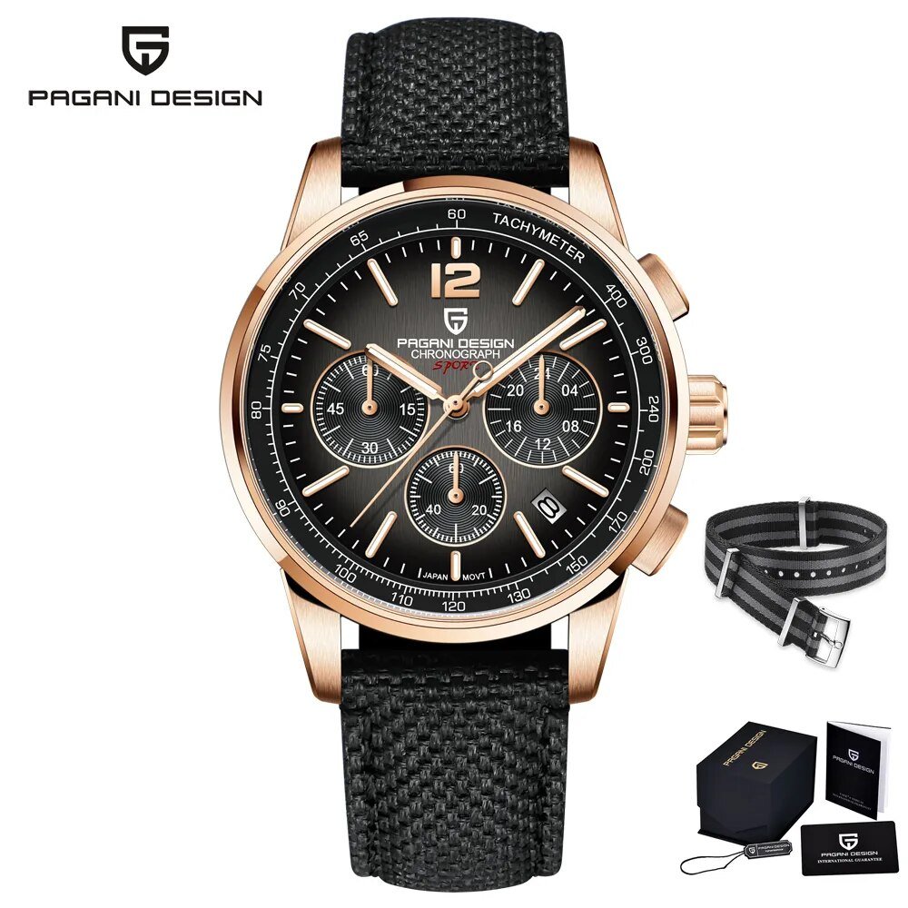 Gradient black_2022   CODE Men's es Business Quartz  for men Sport Waterproof Chronograph Japan VK63
