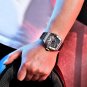 Blue_2023 Men's es Luxury Quartz For Men Skeleton Waterproof Wrist Japan VH65 Fluororubber strap
