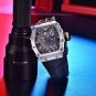 Red_2023 Men's es Luxury Quartz For Men Skeleton Waterproof Wrist Japan VH65 Fluororubber strap