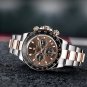 Gold White_Chocolate Sports chronograph Wrist Luxury Quartz  for men 100M Waterproof VK63 Automatic 