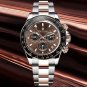 Gold White_Chocolate Sports chronograph Wrist Luxury Quartz  for men 100M Waterproof VK63 Automatic 