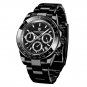 All Black_Men's es  Luxury Quartz  Men Sport Chronograph  Men Clock Sapphire Mirror   2020
