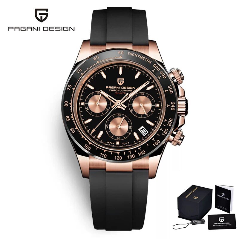 Silver_Men's es  Luxury Quartz  Men Sport Chronograph  Men Clock Sapphire Mirror   2020
