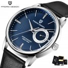 Silver blue_2020   Men's es  Luxury Quartz  Men Leather 100M Waterproof Military  Men es