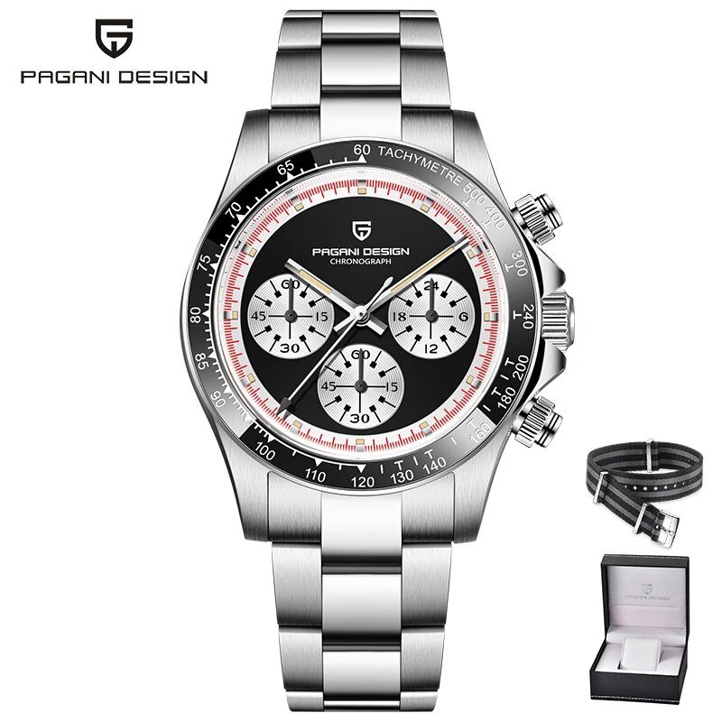 Black Box_Men's es Luxury Quartz Wrist  Men Retro Sports Chronograph Auto date Japan VK63 Sapphire g