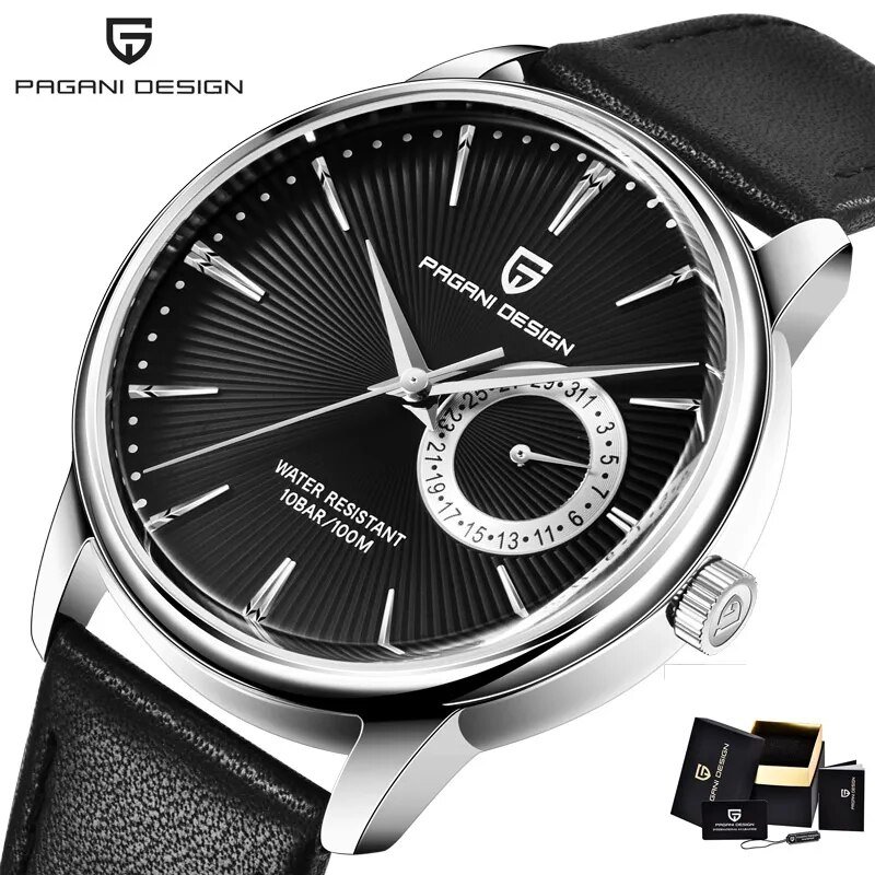 Black_2023   men's es luxury quartz  men wrist  mens Black business waterproof clock man es