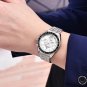 grey_Men's es Luxury Quartz Moon For Men Sport Chronograph 100M Waterproof Sapphire crystal Wrist