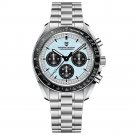Ice Blue_Men's es Luxury Quartz Moon  For Men Sport Chronograph 100M Waterproof Sapphire crystal Wri