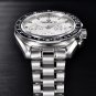 Ice Blue_Men's es Luxury Quartz Moon  For Men Sport Chronograph 100M Waterproof Sapphire crystal Wri