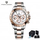 Rose Gold White_2020  Men's Quartz Wrist  Brand Luxury Business  Men Sport Waterproof Chronograph VK