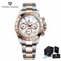 Rose Gold White_2020  Men's Quartz Wrist  Brand Luxury Business  Men Sport Waterproof Chronograph VK