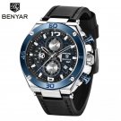 Blue no box_Mens es  luxury quartz wrist  men military waterproof Chronograph  men clock