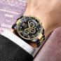 black gold_Watches Mens Top Brand Luxury Clock Casual Stainless Steel 24Hour Moon Phase Men Watch Sp