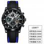Black blue_2023  Mens Watches Top Brand Stainless Steel Hollow Sports Waterproof Quartz Watch Men Mi